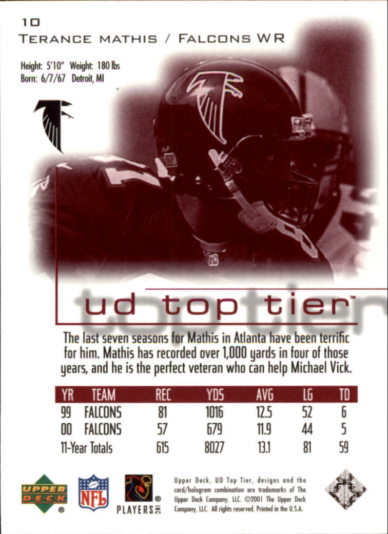 B1253- 2001 Upper Deck Top Tier FB 1-225 + Inserts -You Pick- 15+ FREE US SHIP - Picture 21 of 319