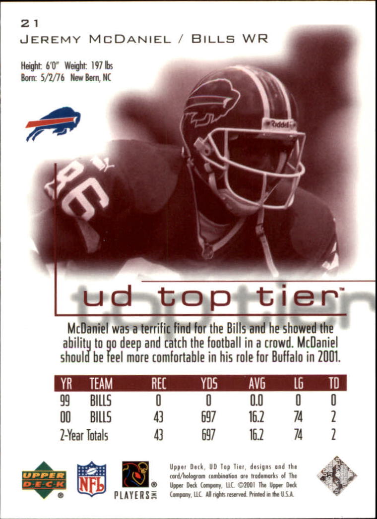 B1253- 2001 Upper Deck Top Tier FB 1-225 + Inserts -You Pick- 15+ FREE US SHIP - Picture 39 of 319