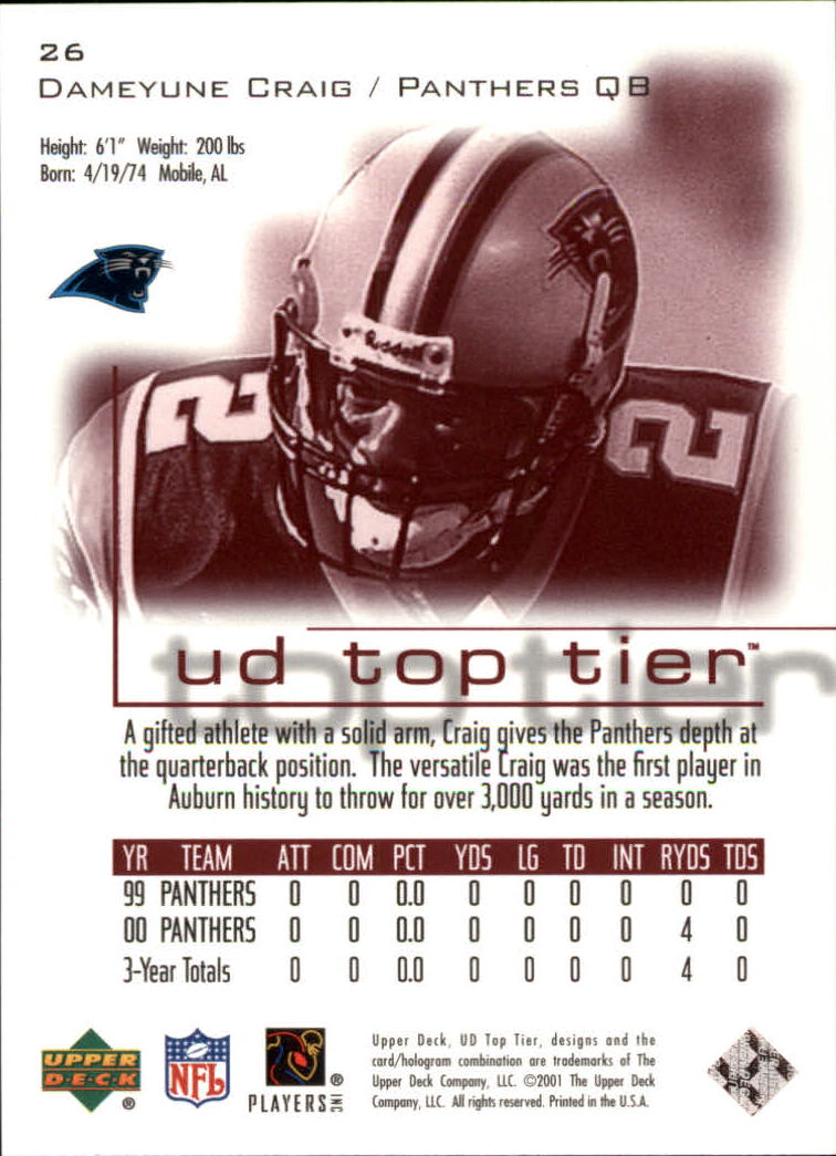 B1253- 2001 Upper Deck Top Tier FB 1-225 + Inserts -You Pick- 15+ FREE US SHIP - Picture 49 of 319