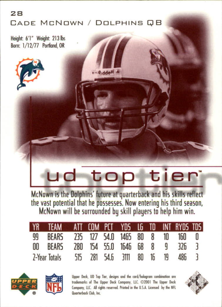 2001 Top Tier (Upper Deck) Football "Main Set" Cards - Picture 57 of 355