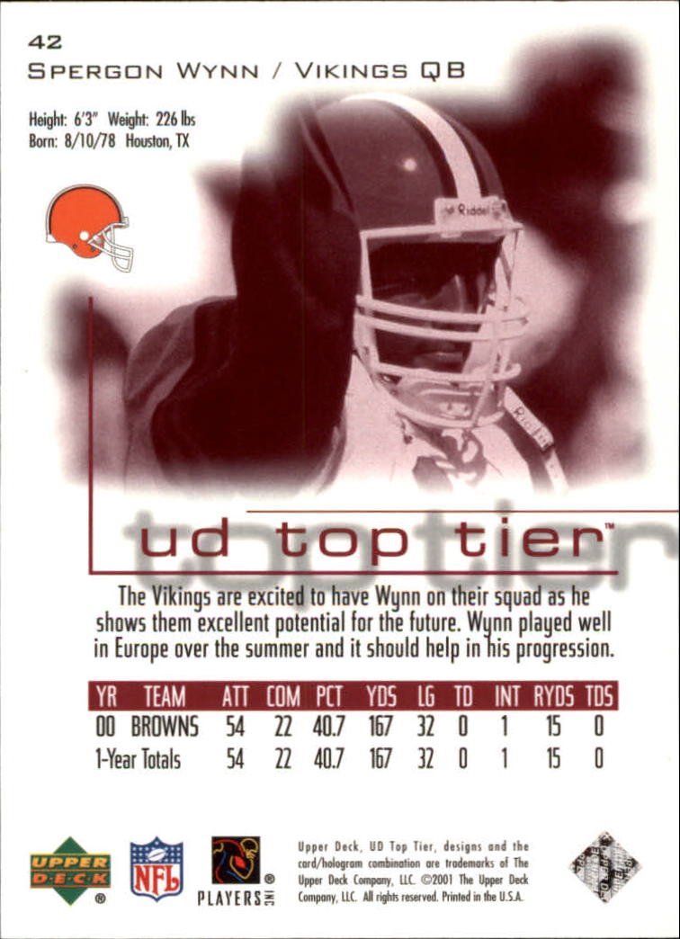 B1253- 2001 Upper Deck Top Tier FB 1-225 + Inserts -You Pick- 15+ FREE US SHIP - Picture 71 of 319