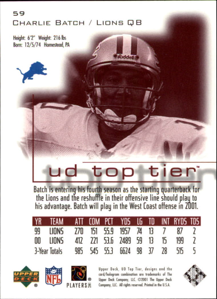 B1253- 2001 Upper Deck Top Tier FB 1-225 + Inserts -You Pick- 15+ FREE US SHIP - Picture 89 of 319