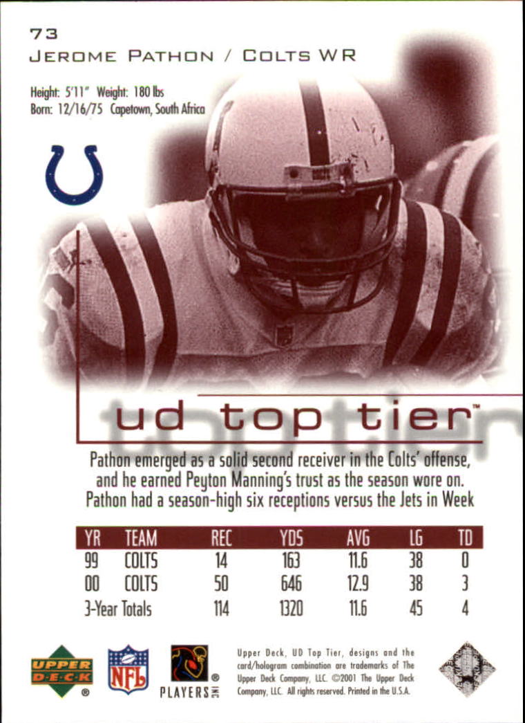 B1253- 2001 Upper Deck Top Tier FB 1-225 + Inserts -You Pick- 15+ FREE US SHIP - Picture 111 of 319