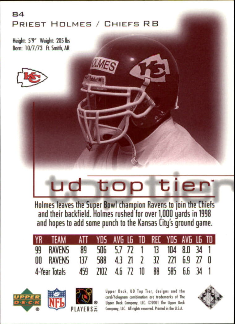 2001 Top Tier (Upper Deck) Football "Main Set" Cards - Picture 157 of 355