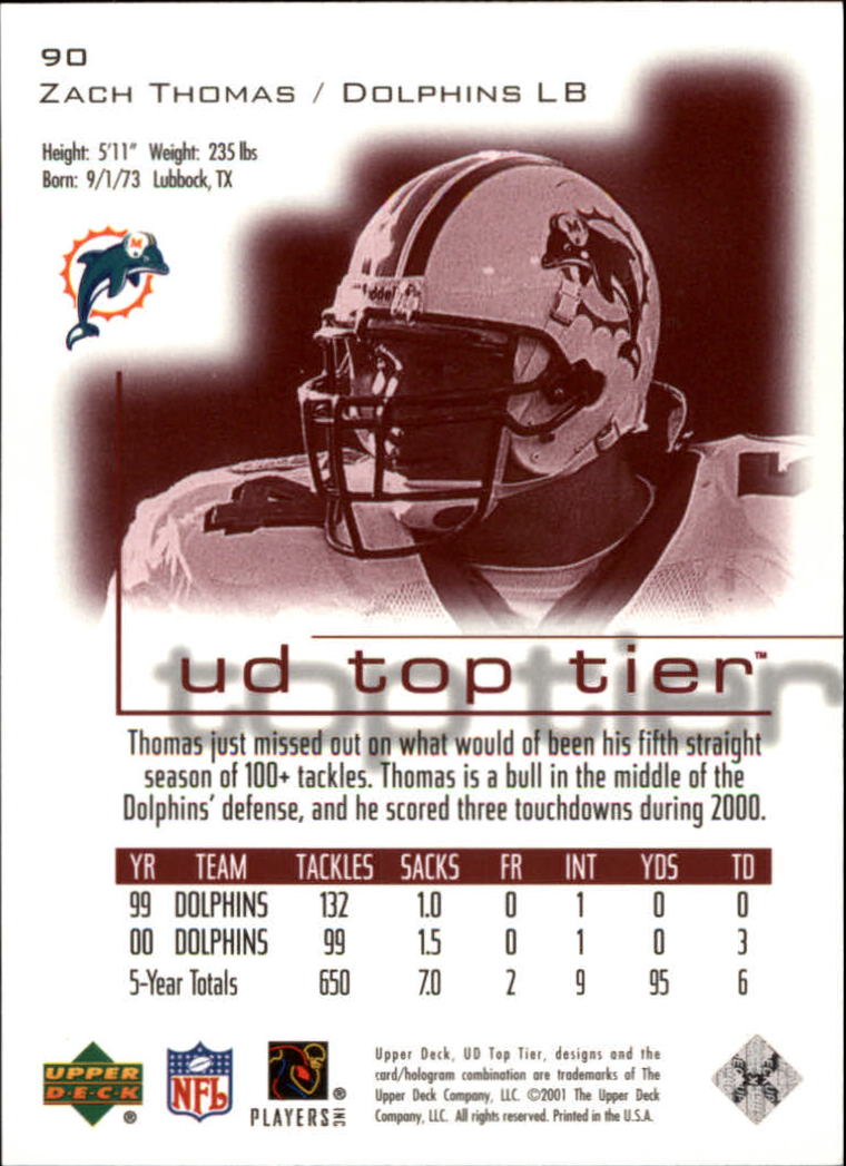 B1253- 2001 Upper Deck Top Tier FB 1-225 + Inserts -You Pick- 15+ FREE US SHIP - Picture 143 of 319