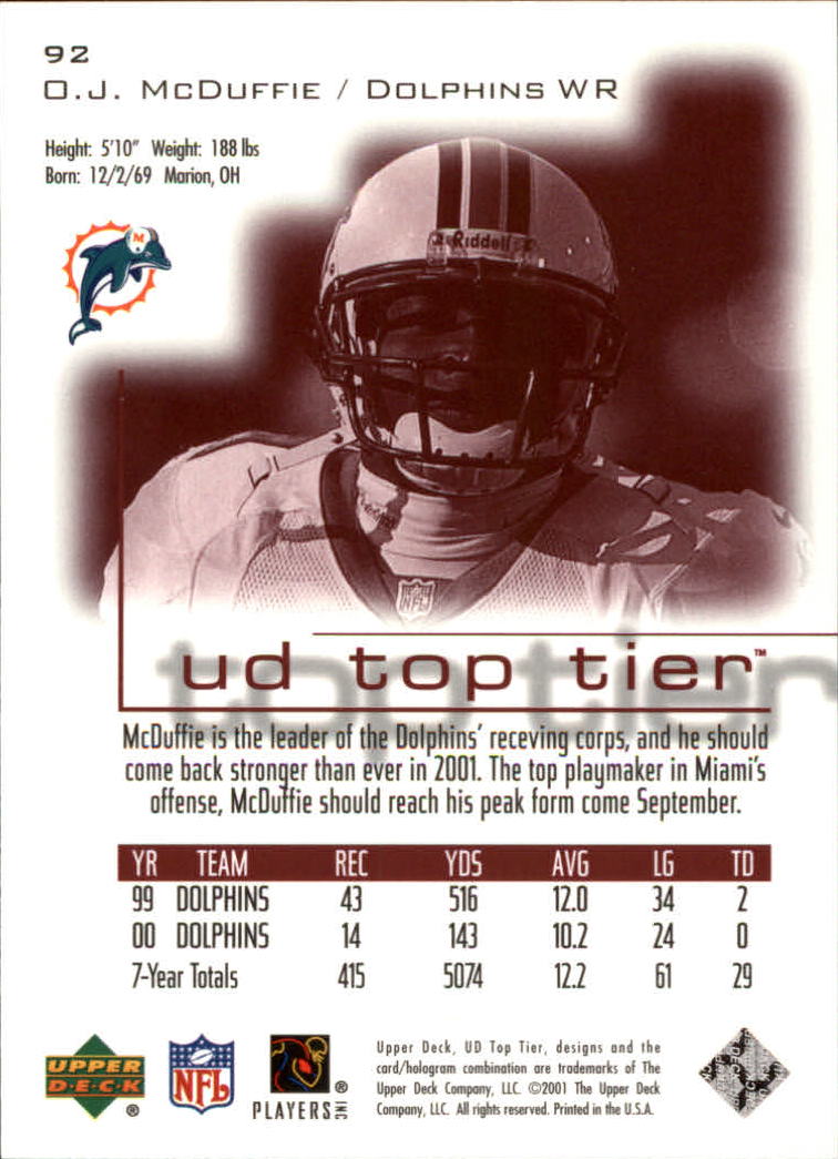 B1253- 2001 Upper Deck Top Tier FB 1-225 + Inserts -You Pick- 15+ FREE US SHIP - Picture 147 of 319