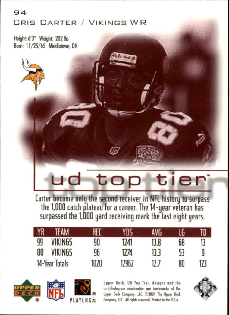 B1253- 2001 Upper Deck Top Tier FB 1-225 + Inserts -You Pick- 15+ FREE US SHIP - Picture 149 of 319