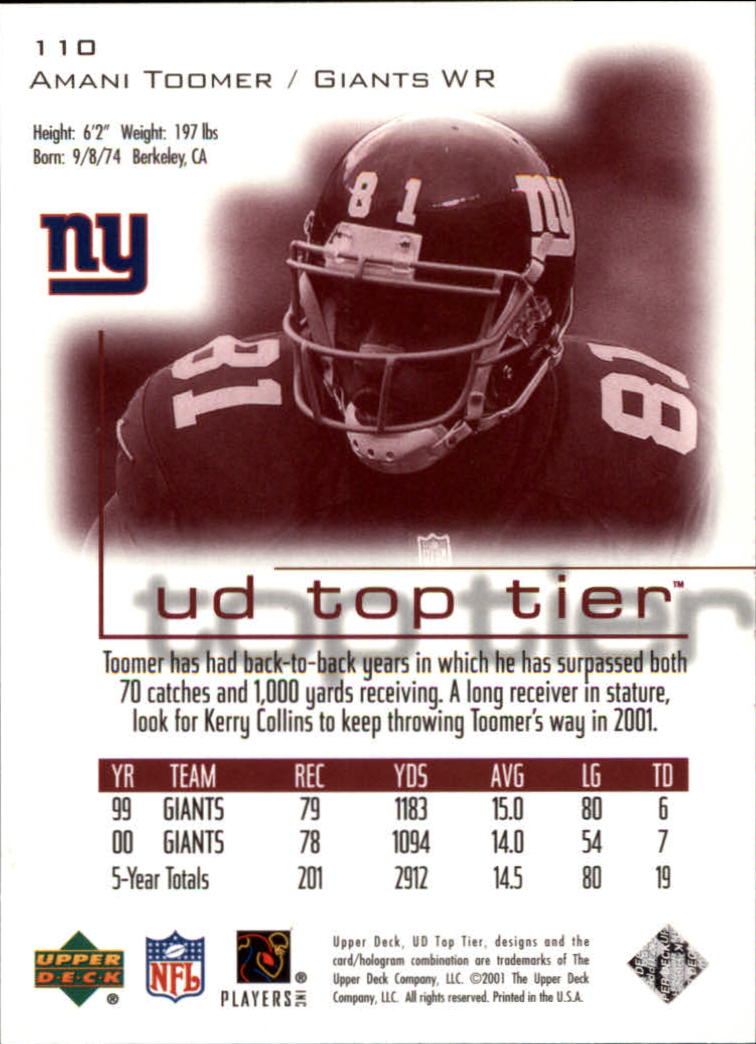 B1253- 2001 Upper Deck Top Tier FB 1-225 + Inserts -You Pick- 15+ FREE US SHIP - Picture 177 of 319