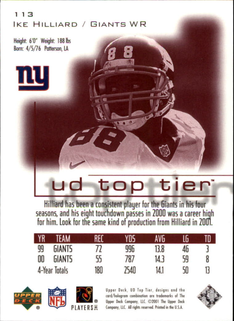 B1253- 2001 Upper Deck Top Tier FB 1-225 + Inserts -You Pick- 15+ FREE US SHIP - Picture 183 of 319