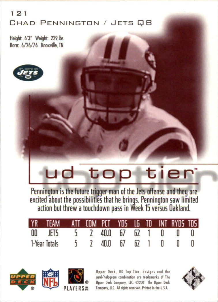 B1253- 2001 Upper Deck Top Tier FB 1-225 + Inserts -You Pick- 15+ FREE US SHIP - Picture 199 of 319