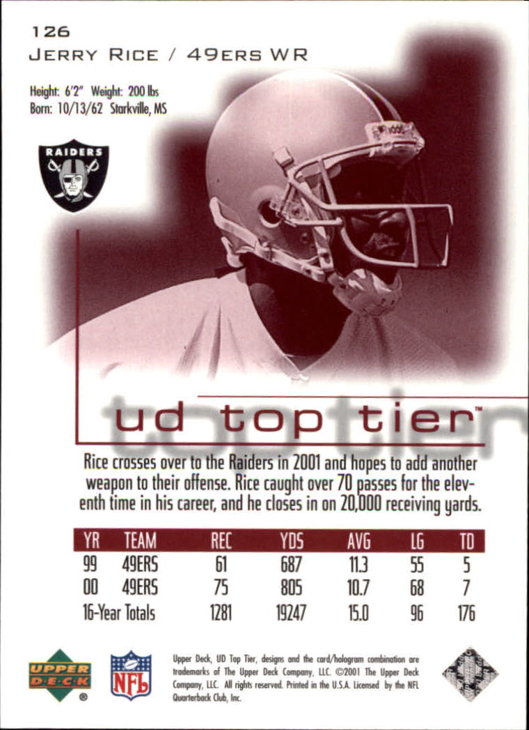 B1253- 2001 Upper Deck Top Tier FB 1-225 + Inserts -You Pick- 15+ FREE US SHIP - Picture 209 of 319