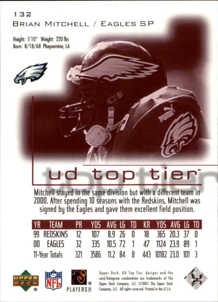 B1253- 2001 Upper Deck Top Tier FB 1-225 + Inserts -You Pick- 15+ FREE US SHIP - Picture 221 of 319