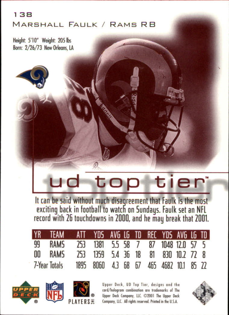2001 Top Tier (Upper Deck) Football "Main Set" Cards - Picture 249 of 355
