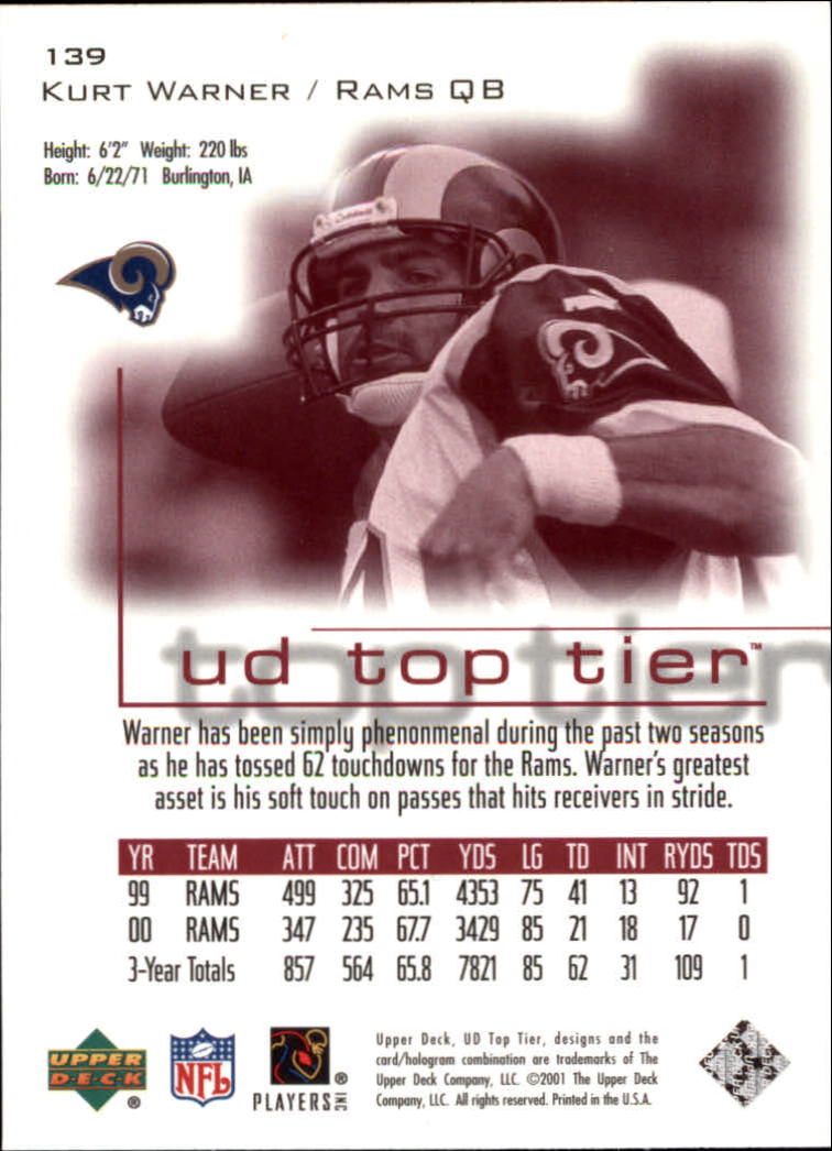 B1253- 2001 Upper Deck Top Tier FB 1-225 + Inserts -You Pick- 15+ FREE US SHIP - Picture 227 of 319