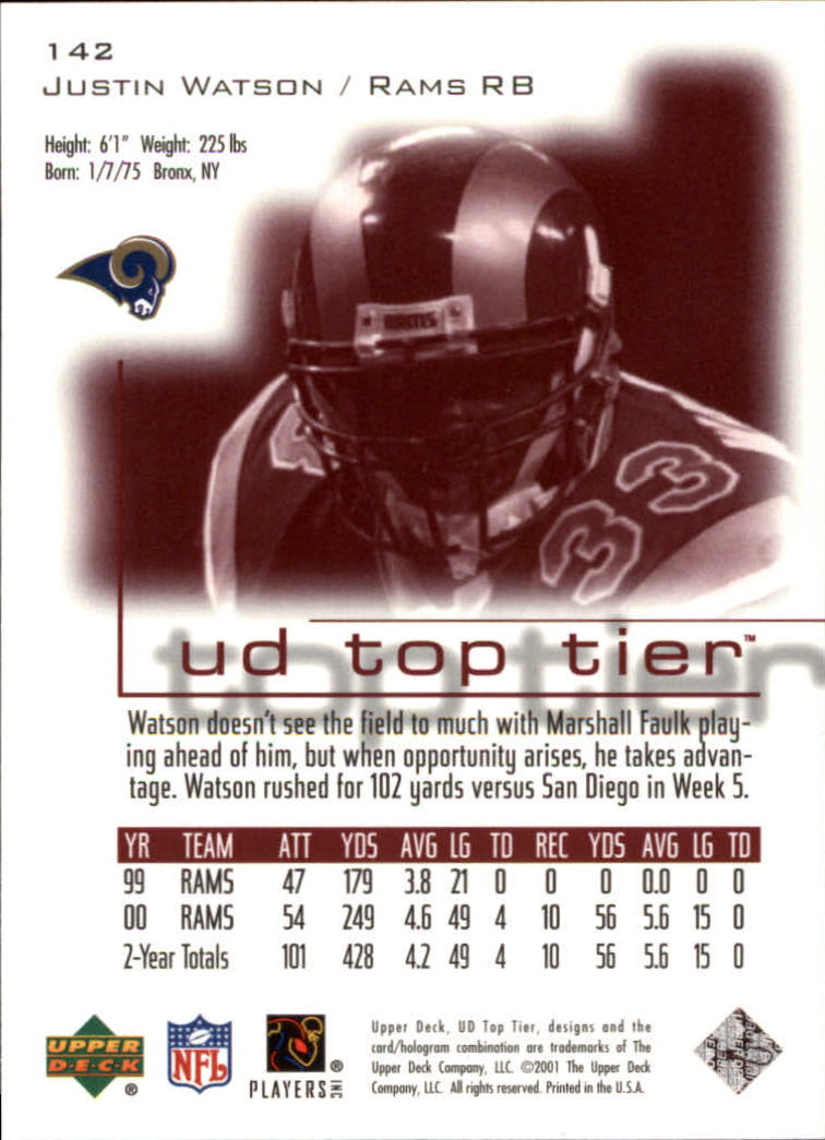 B1253- 2001 Upper Deck Top Tier FB 1-225 + Inserts -You Pick- 15+ FREE US SHIP - Picture 233 of 319