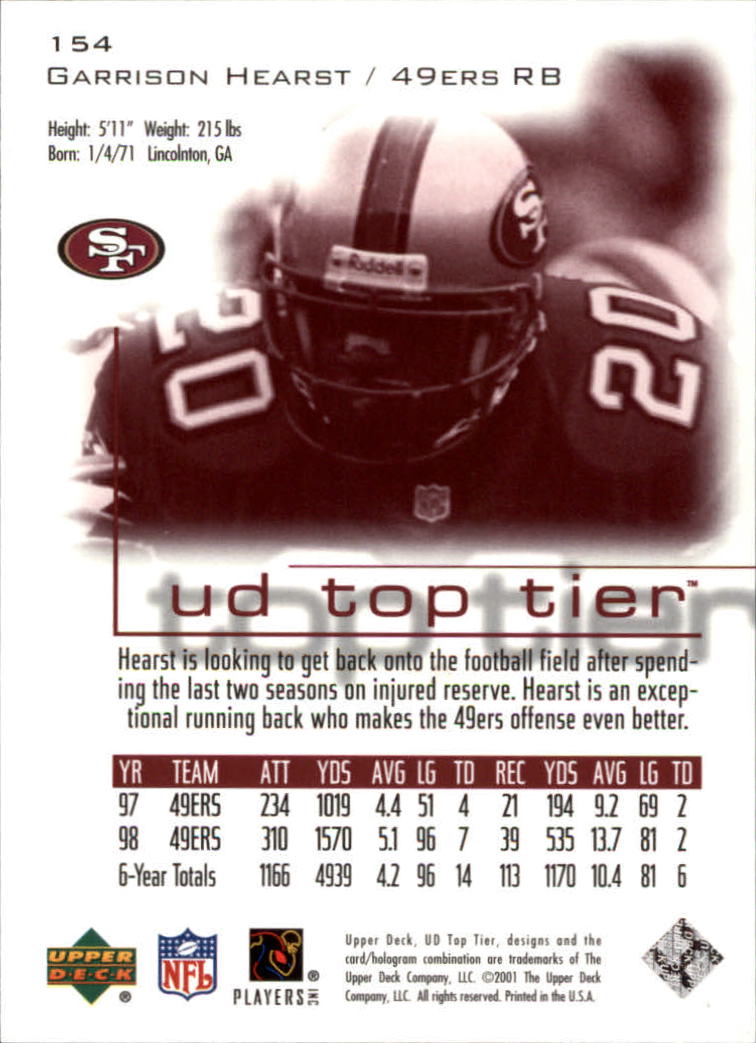 B1253- 2001 Upper Deck Top Tier FB 1-225 + Inserts -You Pick- 15+ FREE US SHIP - Picture 257 of 319