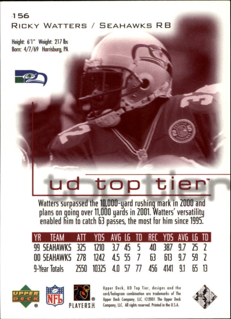 B1253- 2001 Upper Deck Top Tier FB 1-225 + Inserts -You Pick- 15+ FREE US SHIP - Picture 261 of 319