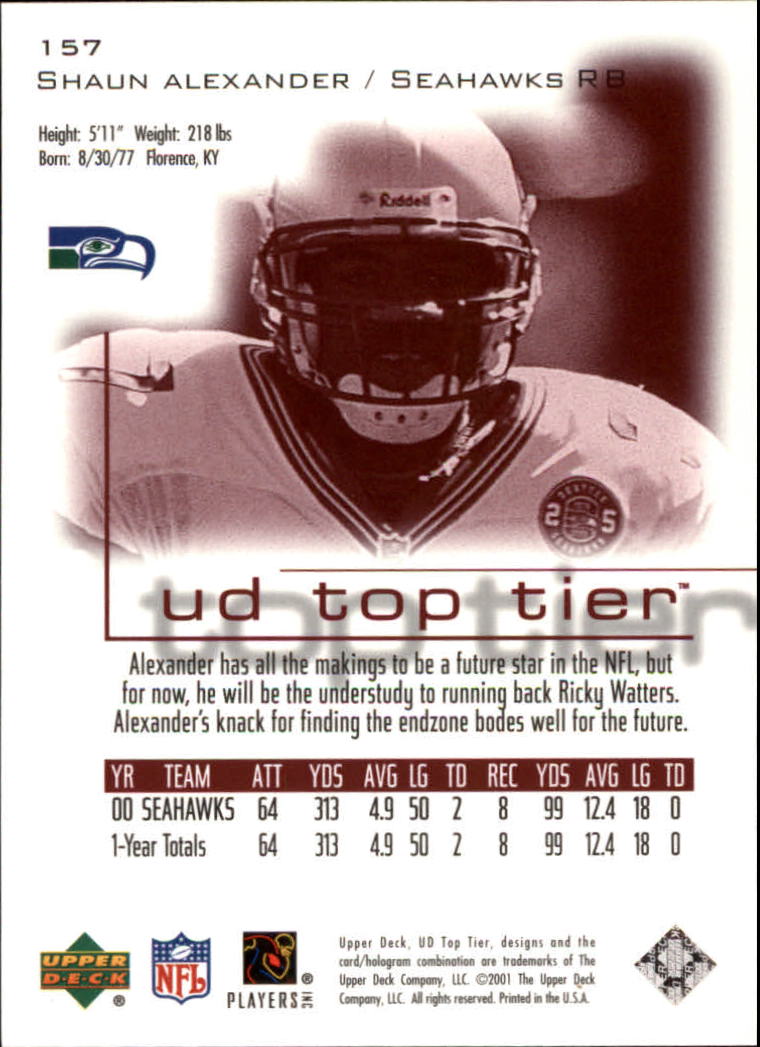 B1253- 2001 Upper Deck Top Tier FB 1-225 + Inserts -You Pick- 15+ FREE US SHIP - Picture 263 of 319