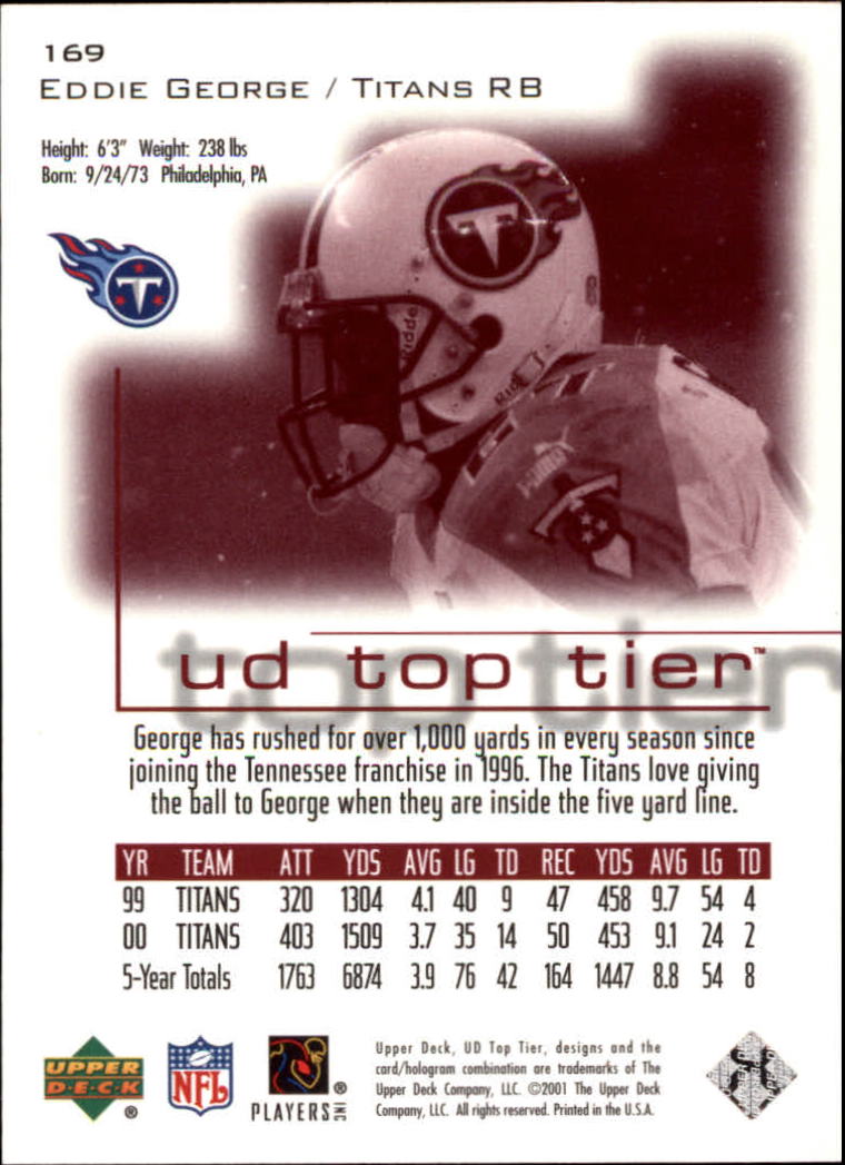 B1253- 2001 Upper Deck Top Tier FB 1-225 + Inserts -You Pick- 15+ FREE US SHIP - Picture 287 of 319