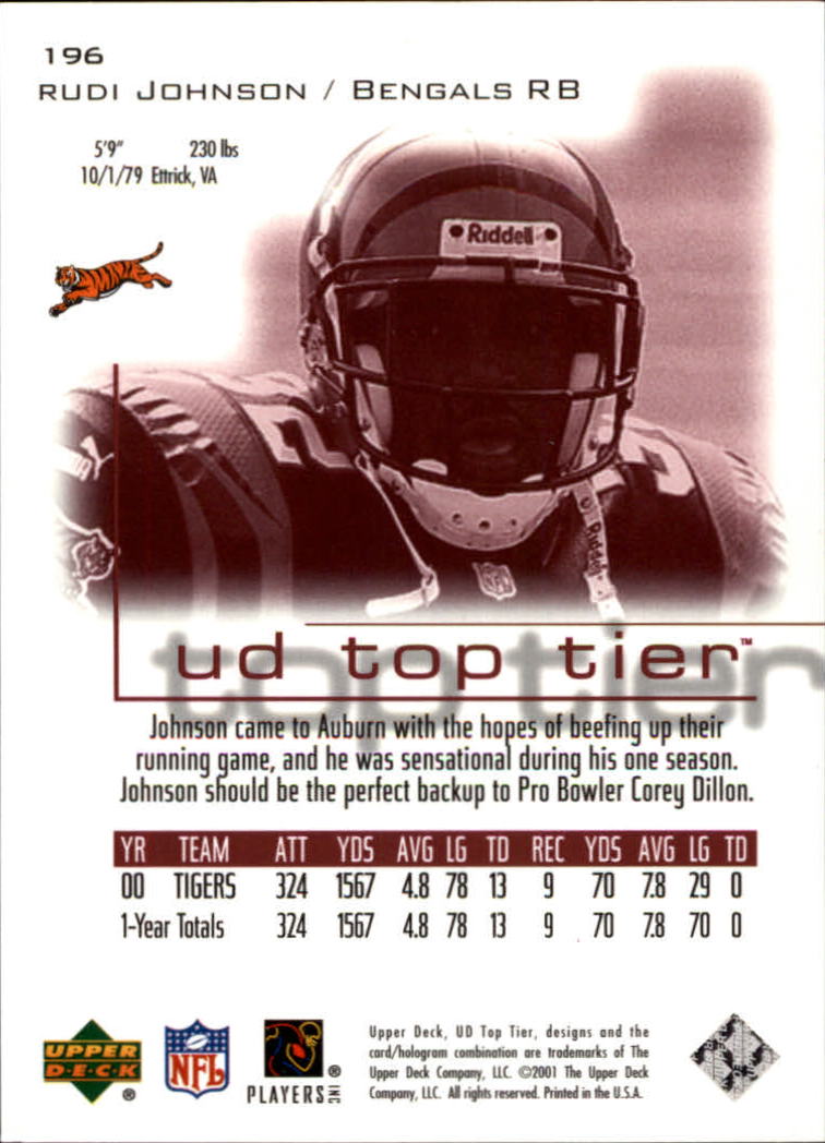 B1253- 2001 Upper Deck Top Tier FB 1-225 + Inserts -You Pick- 15+ FREE US SHIP - Picture 313 of 319