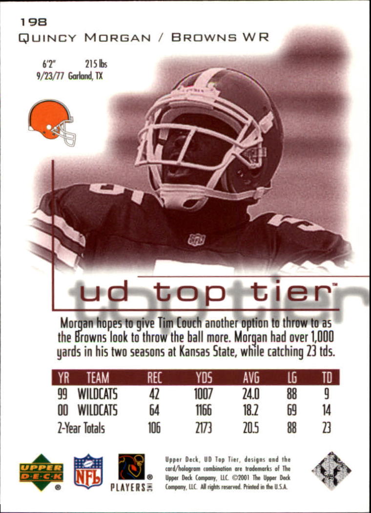2001 Top Tier (Upper Deck) Football "Main Set" Cards - Picture 335 of 355