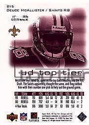 B1253- 2001 Upper Deck Top Tier FB 1-225 + Inserts -You Pick- 15+ FREE US SHIP - Picture 315 of 319