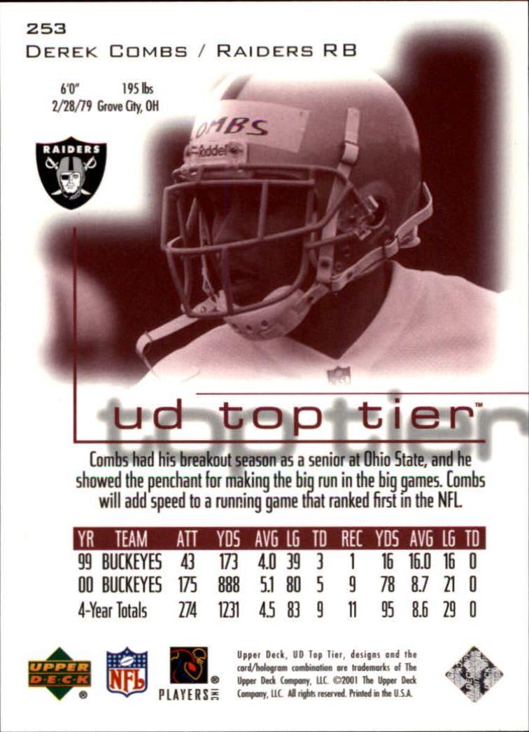 2001 Top Tier (Upper Deck) Football "Main Set" Cards - Picture 351 of 355