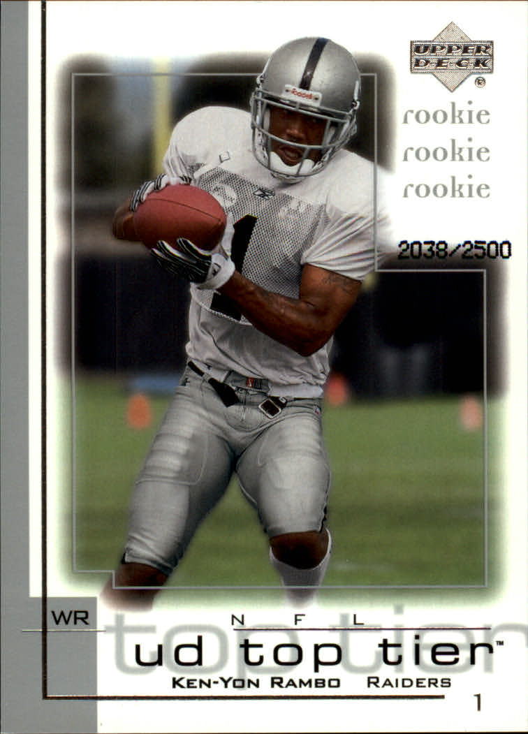 2001 Top Tier (Upper Deck) Football "Main Set" Cards - Picture 352 of 355