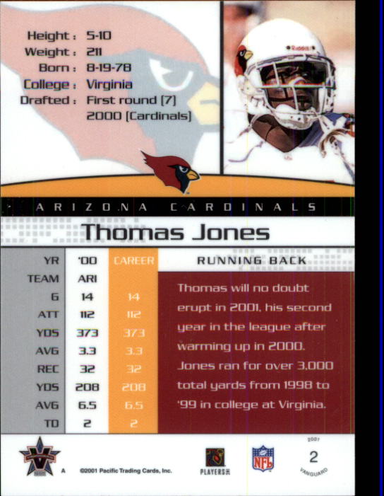 A8035- 2001 Vanguard Football Cards 1-135 +Rookies -You Pick- 15+ FREE US SHIP - Picture 39 of 141