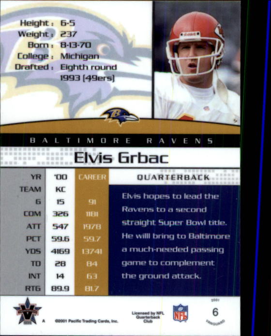 A8035- 2001 Vanguard Football Cards 1-135 +Rookies -You Pick- 15+ FREE US SHIP - Picture 87 of 141