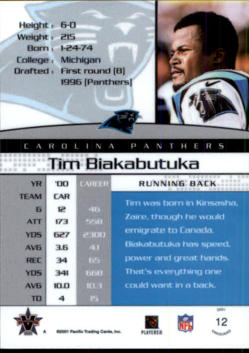 A8035- 2001 Vanguard Football Cards 1-135 +Rookies -You Pick- 15+ FREE US SHIP - Picture 53 of 141