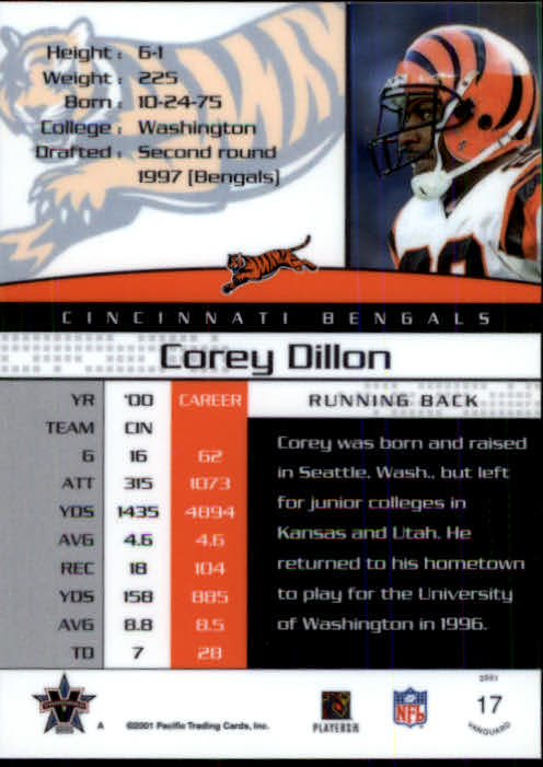 A8035- 2001 Vanguard Football Cards 1-135 +Rookies -You Pick- 15+ FREE US SHIP - Picture 57 of 141