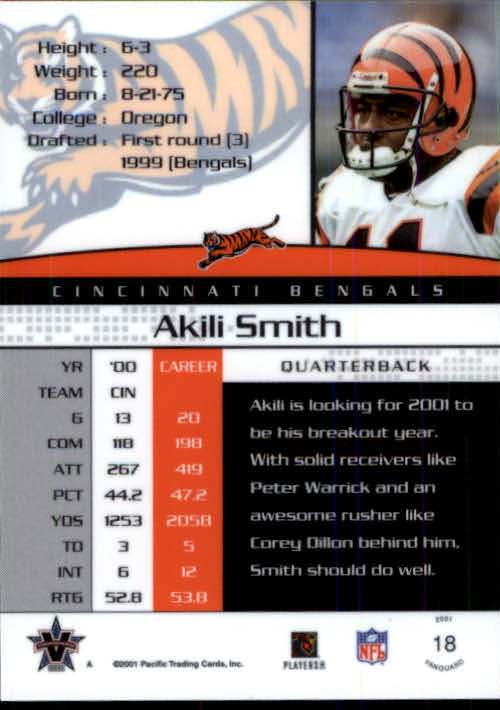 A8035- 2001 Vanguard Football Cards 1-135 +Rookies -You Pick- 15+ FREE US SHIP - Picture 59 of 141