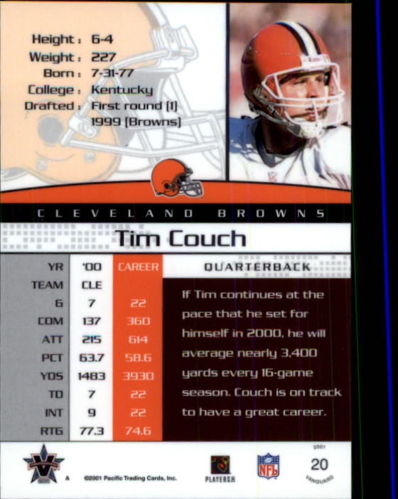 A8035- 2001 Vanguard Football Cards 1-135 +Rookies -You Pick- 15+ FREE US SHIP - Picture 63 of 141