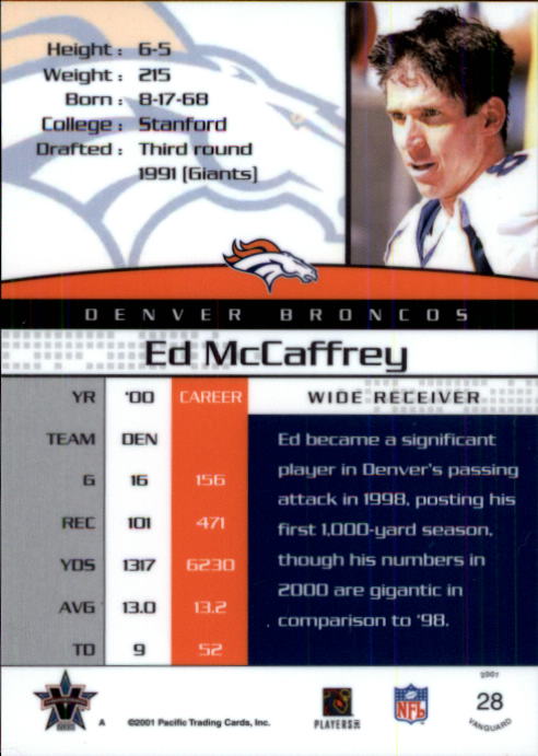 A8035- 2001 Vanguard Football Cards 1-135 +Rookies -You Pick- 15+ FREE US SHIP - Picture 93 of 141