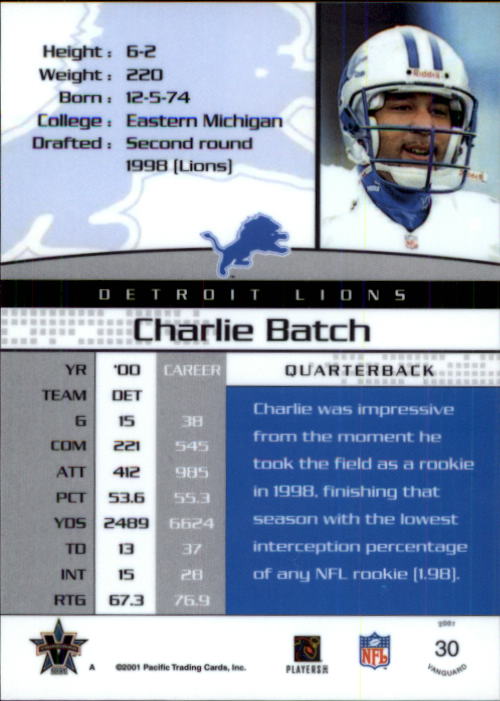 A8035- 2001 Vanguard Football Cards 1-135 +Rookies -You Pick- 15+ FREE US SHIP - Picture 7 of 141