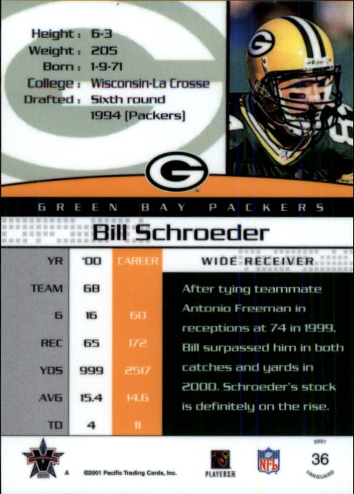 A8035- 2001 Vanguard Football Cards 1-135 +Rookies -You Pick- 15+ FREE US SHIP - Picture 99 of 141