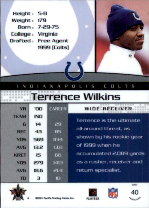 A8035- 2001 Vanguard Football Cards 1-135 +Rookies -You Pick- 15+ FREE US SHIP - Picture 13 of 141