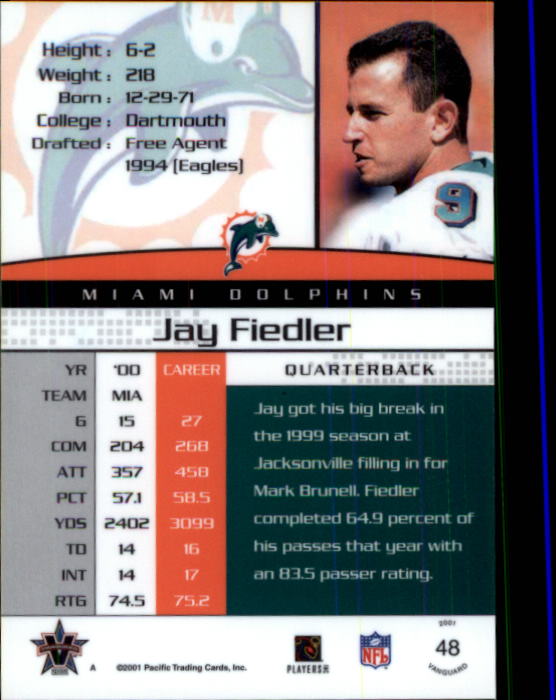 A8035- 2001 Vanguard Football Cards 1-135 +Rookies -You Pick- 15+ FREE US SHIP - Picture 113 of 141