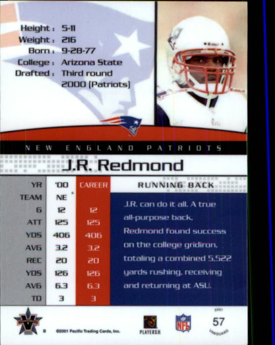 A8035- 2001 Vanguard Football Cards 1-135 +Rookies -You Pick- 15+ FREE US SHIP - Picture 31 of 141