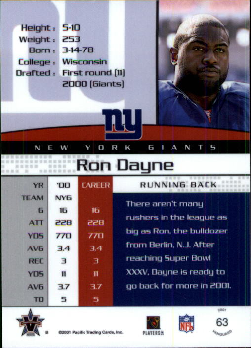 A8035- 2001 Vanguard Football Cards 1-135 +Rookies -You Pick- 15+ FREE US SHIP - Picture 81 of 141