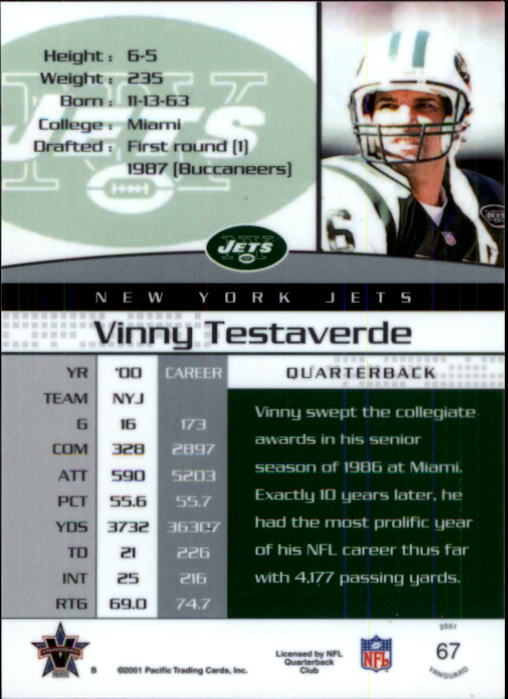 A8035- 2001 Vanguard Football Cards 1-135 +Rookies -You Pick- 15+ FREE US SHIP - Picture 3 of 141