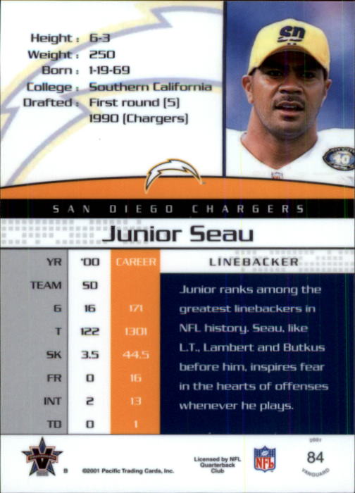 A8035- 2001 Vanguard Football Cards 1-135 +Rookies -You Pick- 15+ FREE US SHIP - Picture 75 of 141