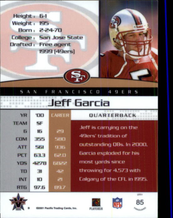 A8035- 2001 Vanguard Football Cards 1-135 +Rookies -You Pick- 15+ FREE US SHIP - Picture 11 of 141