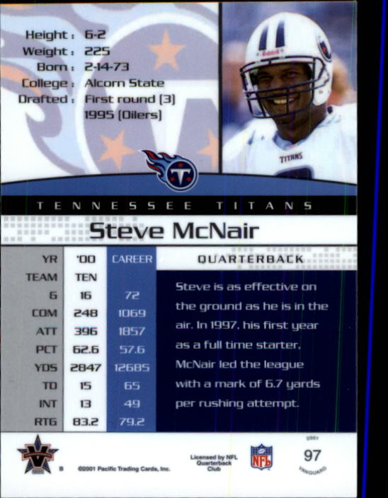 A8035- 2001 Vanguard Football Cards 1-135 +Rookies -You Pick- 15+ FREE US SHIP - Picture 77 of 141