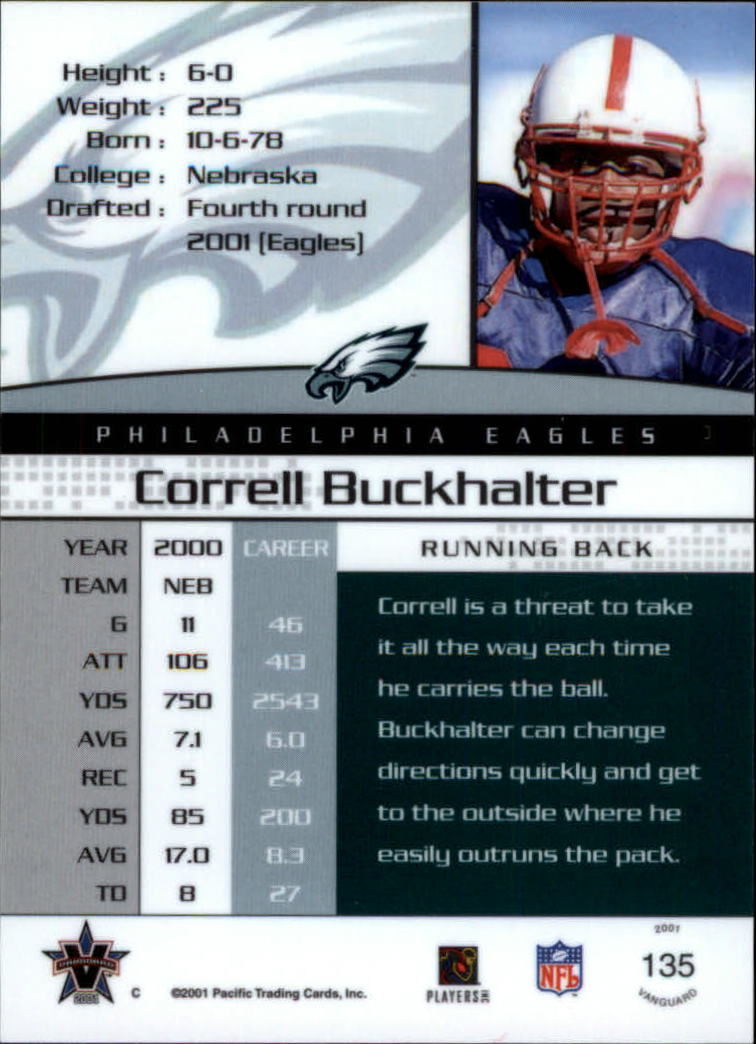 A8035- 2001 Vanguard Football Cards 1-135 +Rookies -You Pick- 15+ FREE US SHIP - Picture 131 of 141