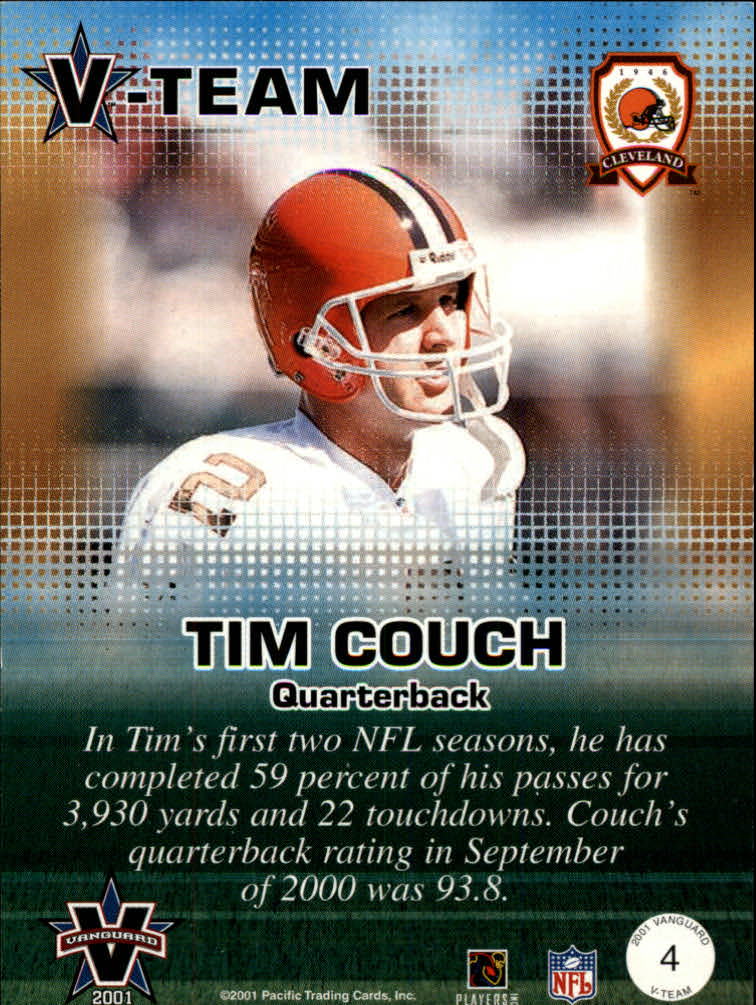 2001 Vanguard V-Team #4 Tim Couch back image
