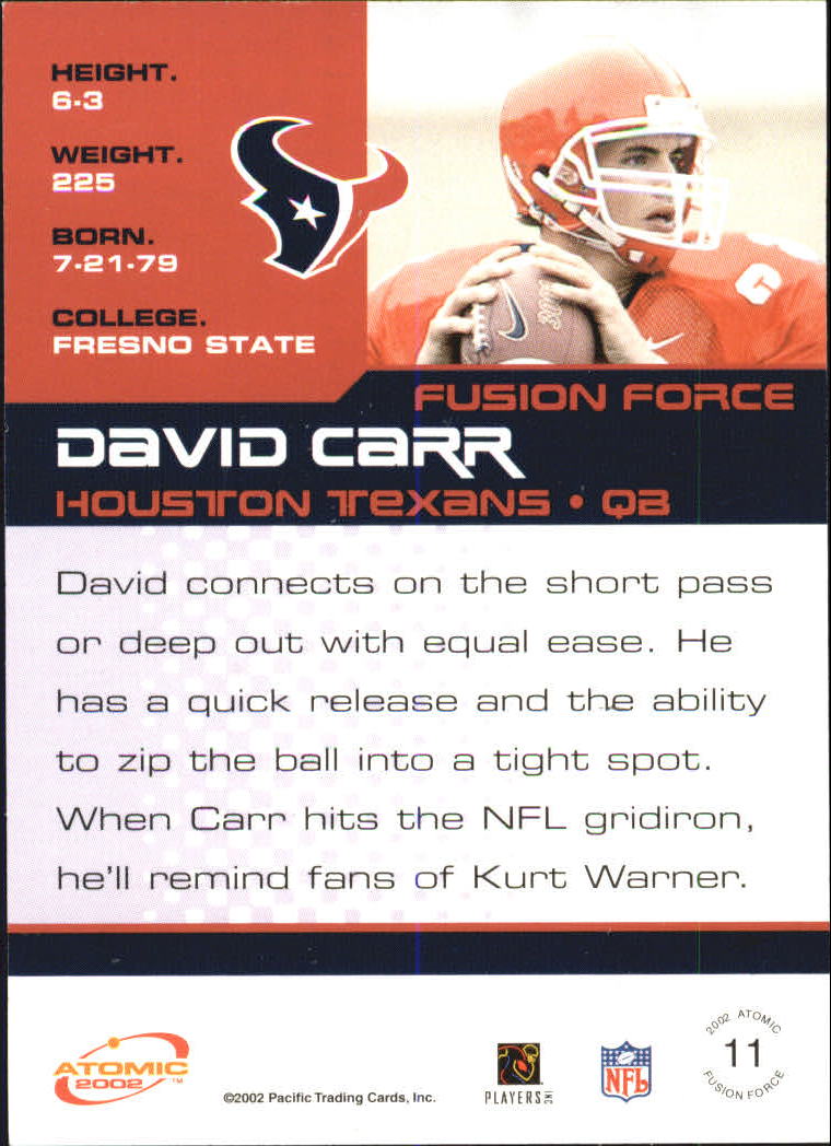 2002 Atomic (Pacific) Football "Insert" Cards - Picture 33 of 39