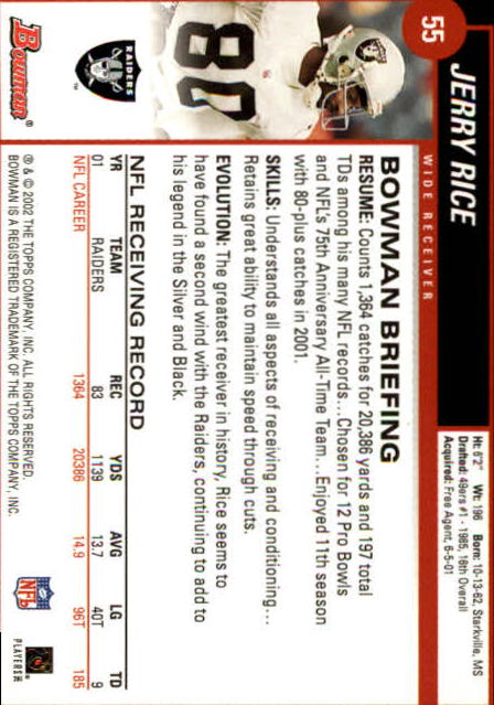 Jerry Rice cards (2000-2022) 49ers Raiders - You Choose - Bild 85 von 227