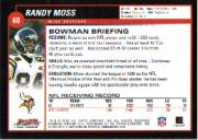 2002 Bowman Chrome #60 Randy Moss back image